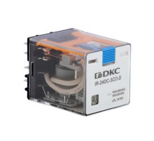 Одиночное реле, 3 перекидных контакта, 24 В DC, до 16 А  IR-24DC-3CO-D  DKC