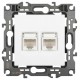 Розетка ЭРА Серия 12 12-3108-01М информационная двойная 2XRJ45, белый матовый   Б0065686  ЭРА