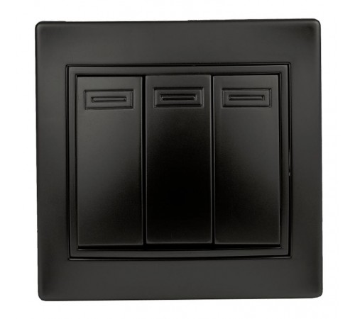 Выключатель Intro Plano 1-106-05 тройной, 10А-250В, IP20, СУ, антрацит  Б0053795  Intro