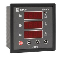 Амперметр AD-963s цифровой на панель 96x96 (квадратный вырез) трехфазный в коротком корпусе PROxima  AD-963s  EKF
