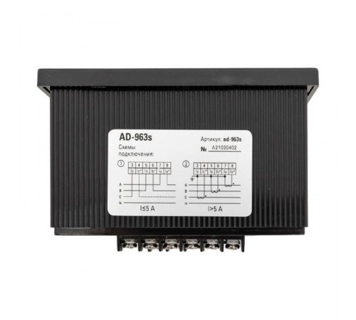 Амперметр AD-963s цифровой на панель 96x96 (квадратный вырез) трехфазный в коротком корпусе PROxima  AD-963s  EKF