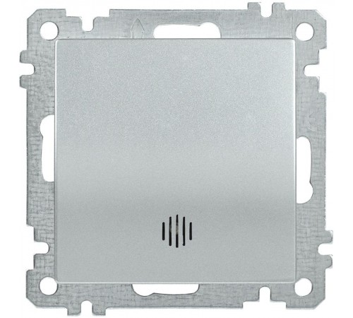 BOLERO серебрянный Выключатель 1-клавишный с индикацией 10А ВС10-1-1-Б  EVB11-K23-10  IEK