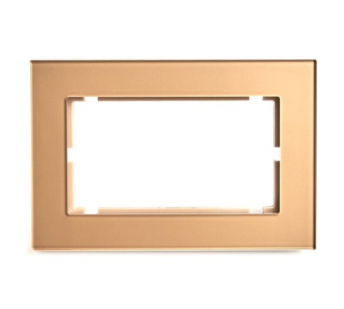 Рамка  2-местная (без перемычки), стекло, серия Катрин, GFR00-7012-08, золото  49042  STEKKER