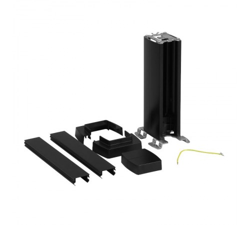 Snap-On мини-колонна алюминиевая с крышкой из пластика 1 секция, высота 0,3 метра, цвет черный  653002  Legrand