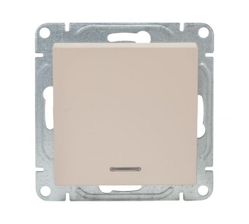 Механизм выключателя, одноклавишный, с подсветкой, кремовый Эпика  UP1-SWI-14 EKF