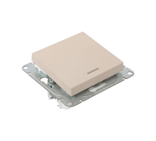 Механизм выключателя, одноклавишный, с подсветкой, кремовый Эпика  UP1-SWI-14 EKF