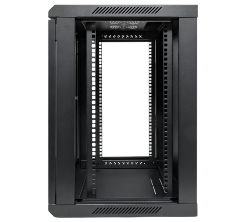 Шкаф настенный 19" TERACOM PRO 12U 600х600 мм дверь стеклянная с замком-ручкой чёрныйTRP-WLL-1266-40BEKF