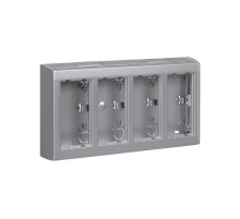 Simon Connect Блок настенный на 4 S-модуля Сима Про, поверхностный монтаж, алюминий  SBC400-8  Simon