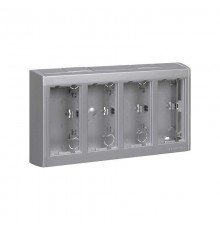 Simon Connect Блок настенный на 4 S-модуля Сима Про, поверхностный монтаж, алюминий  SBC400-8  Simon