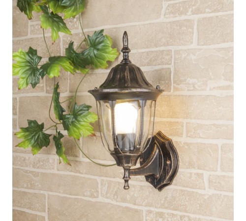Светильник садово-парковый настенный 1002U черное золото / 9908-B (GL 1002U)  a033706  Elektrostandard