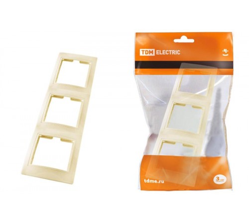 Рамка 3-х постовая вертикальная сл. кость "Таймыр"  SQ1814-0127  TDM