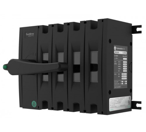 ВЫКЛ-РАЗЪЕДИНИТЕЛЬ SYSTEMEPACT SD250 4P 250A  РУКОЯТКА СЛЕВА ФРОНТ_РУКОЯТКА ЗАКАЗЫВАЕТСЯ ОТДЕЛЬНО  SSD02504LF0250  SE