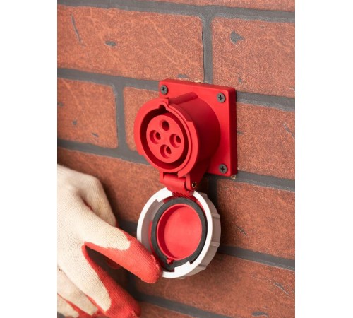 Розетка стационарная внутренняя 3142 3Р+РЕ 16А 380В IP67 EKF PROxima  ps-3142-16-380  EKF