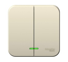 Blanca Молочный О/У Выключатель 2-клавишный с подсветкой, 10А, 250B  BLNVA105102  SE