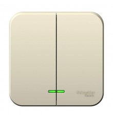 Blanca Молочный О/У Выключатель 2-клавишный с подсветкой, 10А, 250B  BLNVA105102  SE