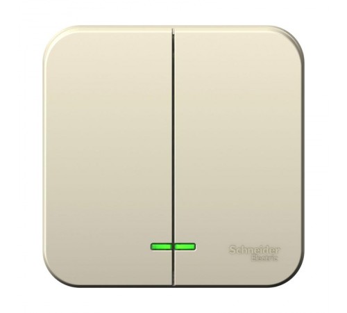 Blanca Молочный О/У Выключатель 2-клавишный с подсветкой, 10А, 250B  BLNVA105102  SE