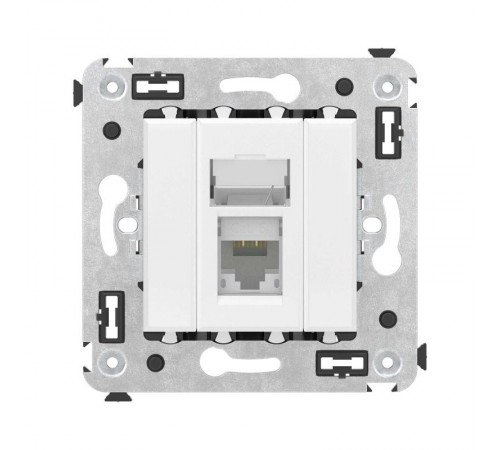 Компьютерная розетка RJ-45 в стену, кат.6А одинарная, "Avanti", "Белое облако"  4400373  DKC