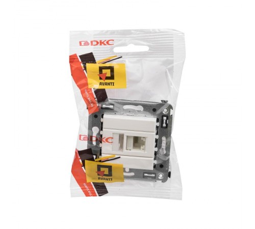 Компьютерная розетка RJ-45 в стену, кат.6А одинарная, "Avanti", "Белое облако"  4400373  DKC