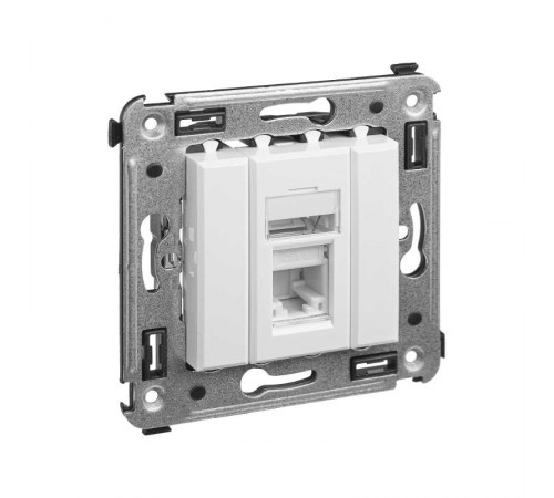 Компьютерная розетка RJ-45 в стену, кат.6А одинарная, "Avanti", "Белое облако"  4400373  DKC