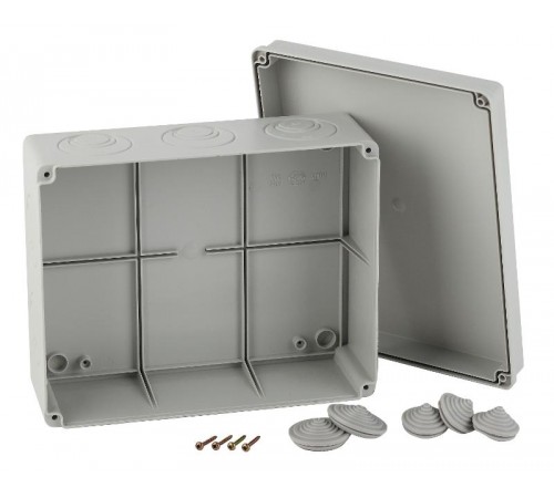 Коробка распределительная о/у КОРv 240х195х90мм на винтах кабельные вводы d28-3 шт, d37-2 шт, IP55 (6/120)  Б0047267  ЭРА