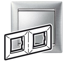 Valena Алюминий матовый Рамка 2-ая гориз  770332  Legrand