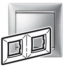 Valena Алюминий матовый Рамка 2-ая гориз  770332  Legrand