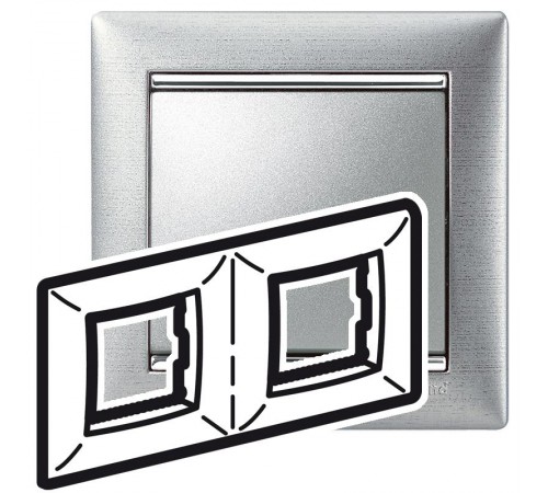 Valena Алюминий матовый Рамка 2-ая гориз  770332  Legrand