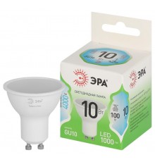 Лампа светодиодная  GREEN LINE LED MR16-10W-840-GU10 GL GU10 10 Вт софит яркий белый свет  Б0066993  ЭРА