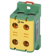 Клеммы силовые вводные КСВ  NO-224-142 двойная (KE67.3) 16-95 мм желтая/зеленая "PE"  Б0065614  ЭРА