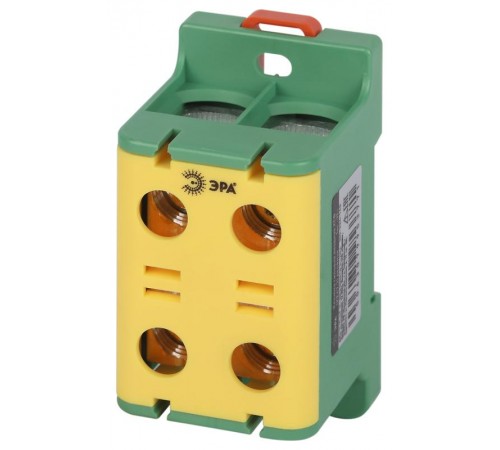 Клеммы силовые вводные КСВ  NO-224-142 двойная (KE67.3) 16-95 мм желтая/зеленая "PE"  Б0065614  ЭРА