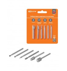 Набор мини-шарошек шлифовальных,  3 мм, L 40 мм, по металлу, 6 шт, "Рубин"   SQ1097-0521  TDM