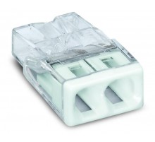 Клемма 2-проводная 0.5-2.5мм2 одножильный белый (уп/100шт)  2273-202  WAGO