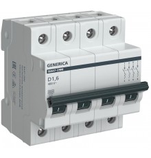 Выключатель автоматический четырёхполюсный ВА47-29М 4P 1,6А 4,5кА D MVA21-4-D16-D-G GENERICA