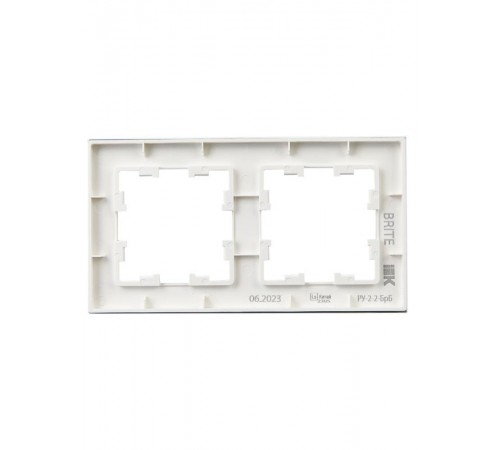 BRITE Рамка 2-ая РУ-2-2-БрБ стекло белый  BR-M22-G-K01  IEK