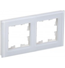 BRITE Рамка 2-ая РУ-2-2-БрБ стекло белый  BR-M22-G-K01  IEK