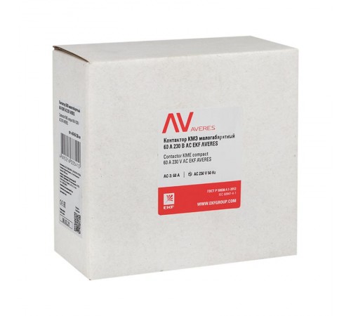 Контактор КМЭ 60А 230В АС EKF AVERES  ctr-s-60-00-230-av  EKF