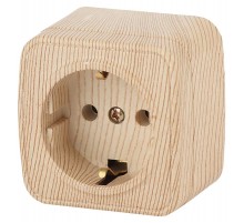 3-202-11 Intro Розетка 2P+E Schuko, 16А-250В, IP20, ОУ, Polo, сосна  Б0036108  Intro