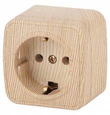 3-202-11 Intro Розетка 2P+E Schuko, 16А-250В, IP20, ОУ, Polo, сосна  Б0036108  Intro