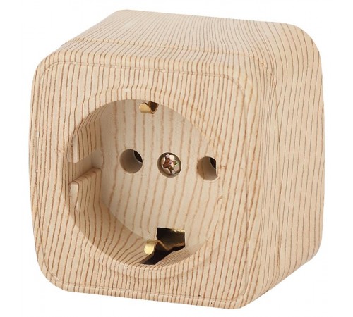 3-202-11 Intro Розетка 2P+E Schuko, 16А-250В, IP20, ОУ, Polo, сосна  Б0036108  Intro