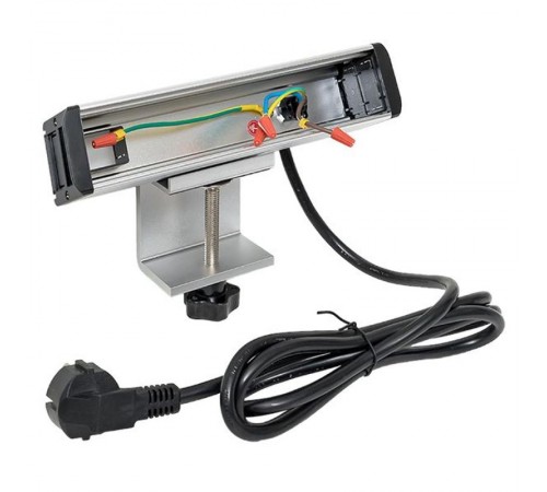 Встраиваемый настольный розеточный блок для крепления к столу, 10 модулей, C-Line, металлик  cl-vnbco-10-s  EKF