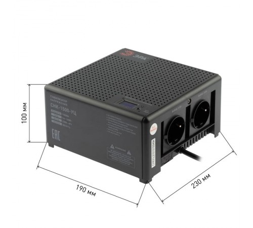 Стабилизатор напряжения   CНК-1500-УЦ компактный универсальный, 140-260В/220В, 1500ВА  Б0051111  ЭРА