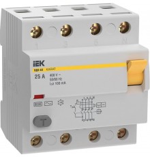 Выключатель дифференциальный (УЗО) ВД3-63 4P 25А 100мА 6кА тип АС KARAT  MDV20-4-025-100  IEK