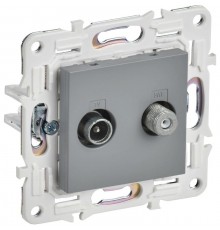 SKANDY Розетка двойная TV+SAT SK-A13Gr серый  SK-AF20-O-K03  IEK