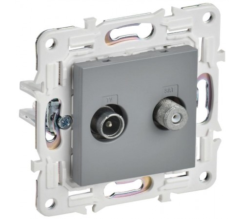 SKANDY Розетка двойная TV+SAT SK-A13Gr серый  SK-AF20-O-K03  IEK