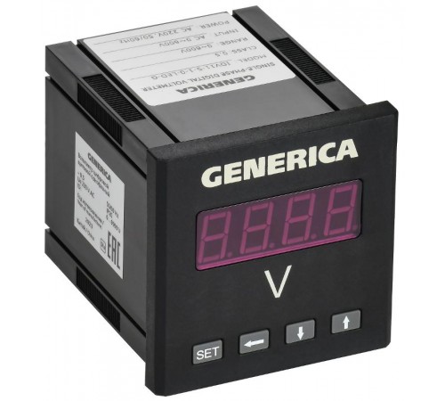 Вольтметр цифровой щитовой однофазный 72х72мм LED  IDV11-5-1-0-LED-G  GENERICA