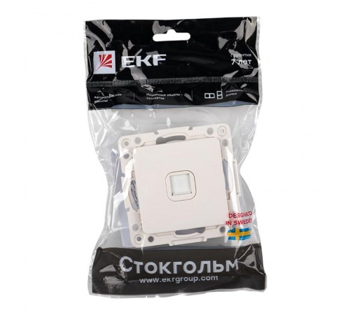 Стокгольм Механизм Розетки Phone 1-местной белый PROxima  EYT01-034-10  EKF