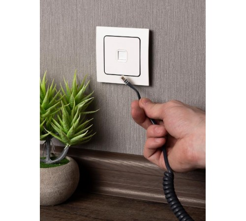 Стокгольм Механизм Розетки Phone 1-местной белый PROxima  EYT01-034-10  EKF