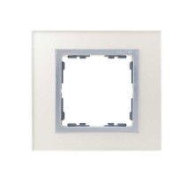 Simon 82 Рамка декоративная, 1 пост, S82 Nature, Стекло, серебро-алюминий  82917-62  Simon