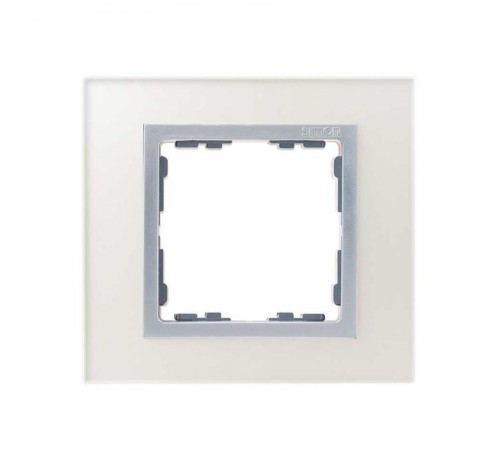 Simon 82 Рамка декоративная, 1 пост, S82 Nature, Стекло, серебро-алюминий  82917-62  Simon