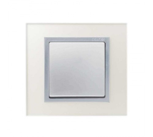 Simon 82 Рамка декоративная, 1 пост, S82 Nature, Стекло, серебро-алюминий  82917-62  Simon